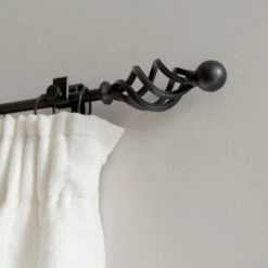 12mm Cage & Ball Finial In Matt Black -Curtains & Poles Sales 630mb 12 1