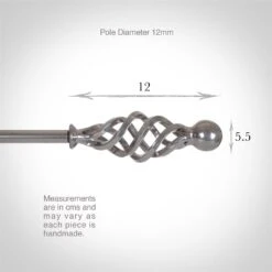 12mm Cage & Ball Finial In Mercury 9 12mm Cage & Ball Finial In Mercury -Curtains & Poles Sales 630me 3