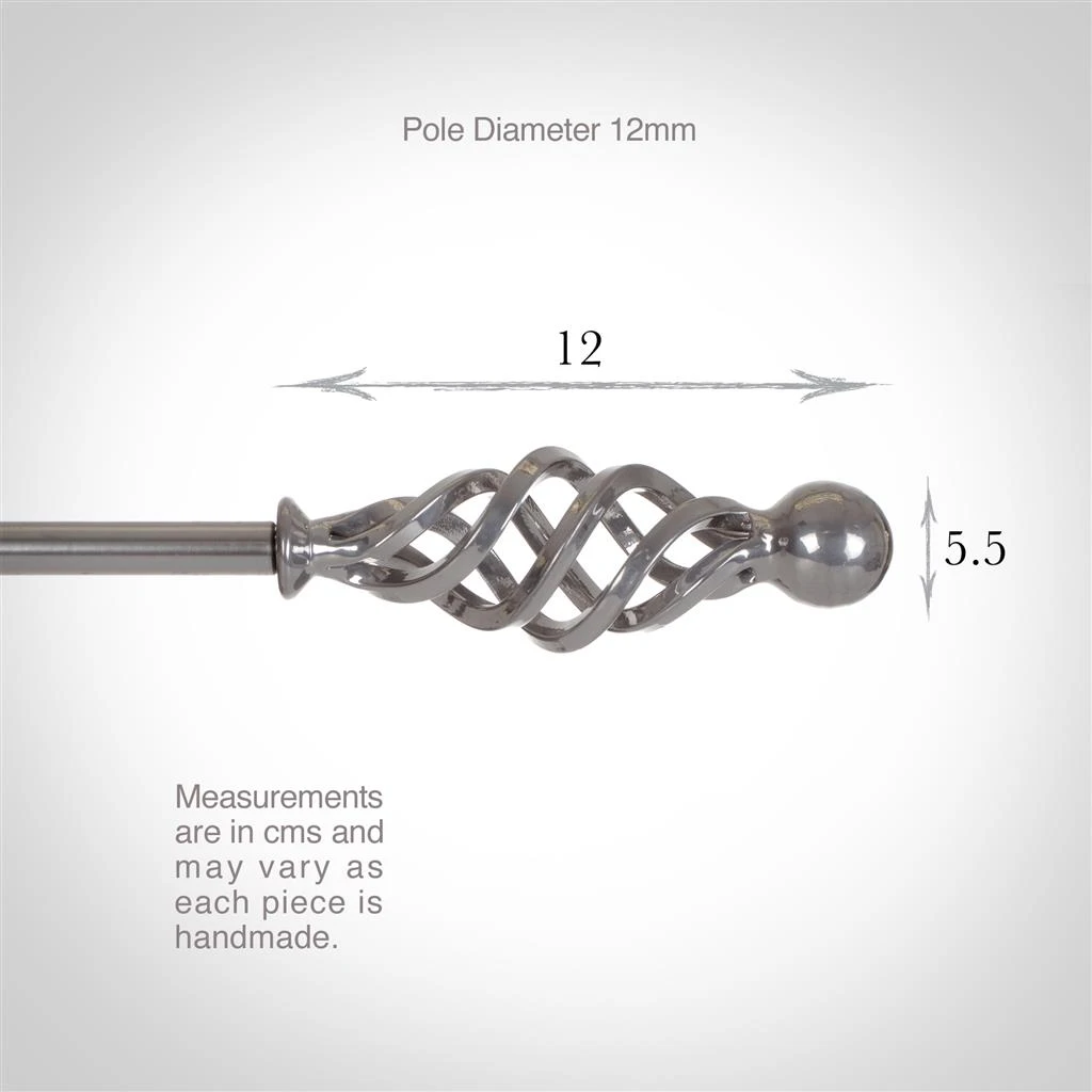12mm Cage & Ball Finial In Mercury 6 12mm Cage & Ball Finial In Mercury - Image 4