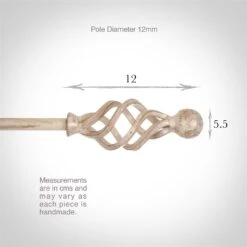 12mm Cage & Ball Finial In Old Ivory -Curtains & Poles Sales 630oi 3