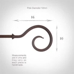 12mm Bishop's Crook Finial In Beeswax 8 12mm Bishop's Crook Finial In Beeswax -Curtains & Poles Sales 632bw 3