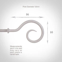 12mm Bishop's Crook Finial In Clay -Curtains & Poles Sales 632cl 13