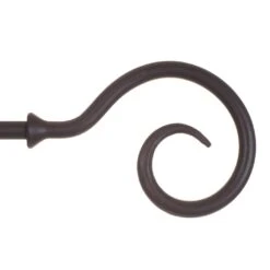 12mm Bishop's Crook Finial In Matt Black