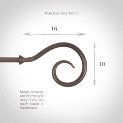 12mm Bishop's Crook Finial In Polished -Curtains & Poles Sales 632po 3