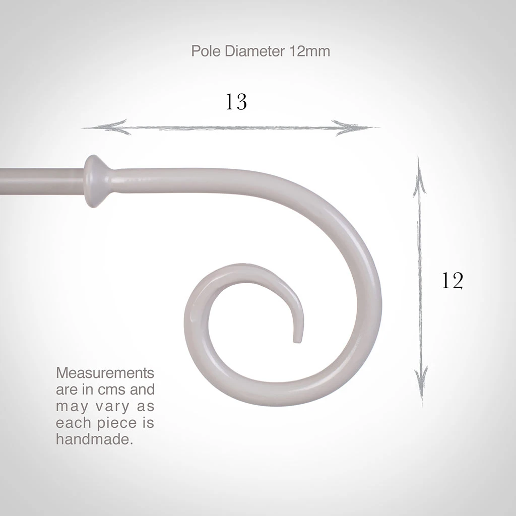 12mm Crook Finial In Clay 5 12mm Crook Finial In Clay - Image 3