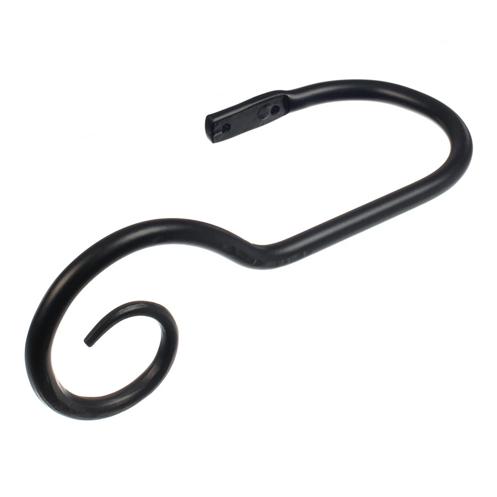 Large Bishop's Crook Holdback (Left Side) In Matt Black 3 Large Bishop's Crook Holdback (Left Side) In Matt Black