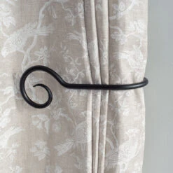 Large Bishop's Crook Holdback (Left Side) In Matt Black 9 Large Bishop's Crook Holdback (Left Side) In Matt Black -Curtains & Poles Sales 637flmb 12 1