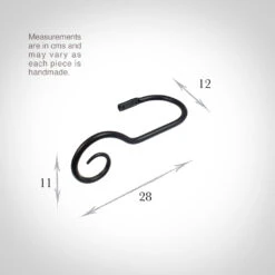 Large Bishop's Crook Holdback (Left Side) In Matt Black 8 Large Bishop's Crook Holdback (Left Side) In Matt Black -Curtains & Poles Sales 637flmb 13