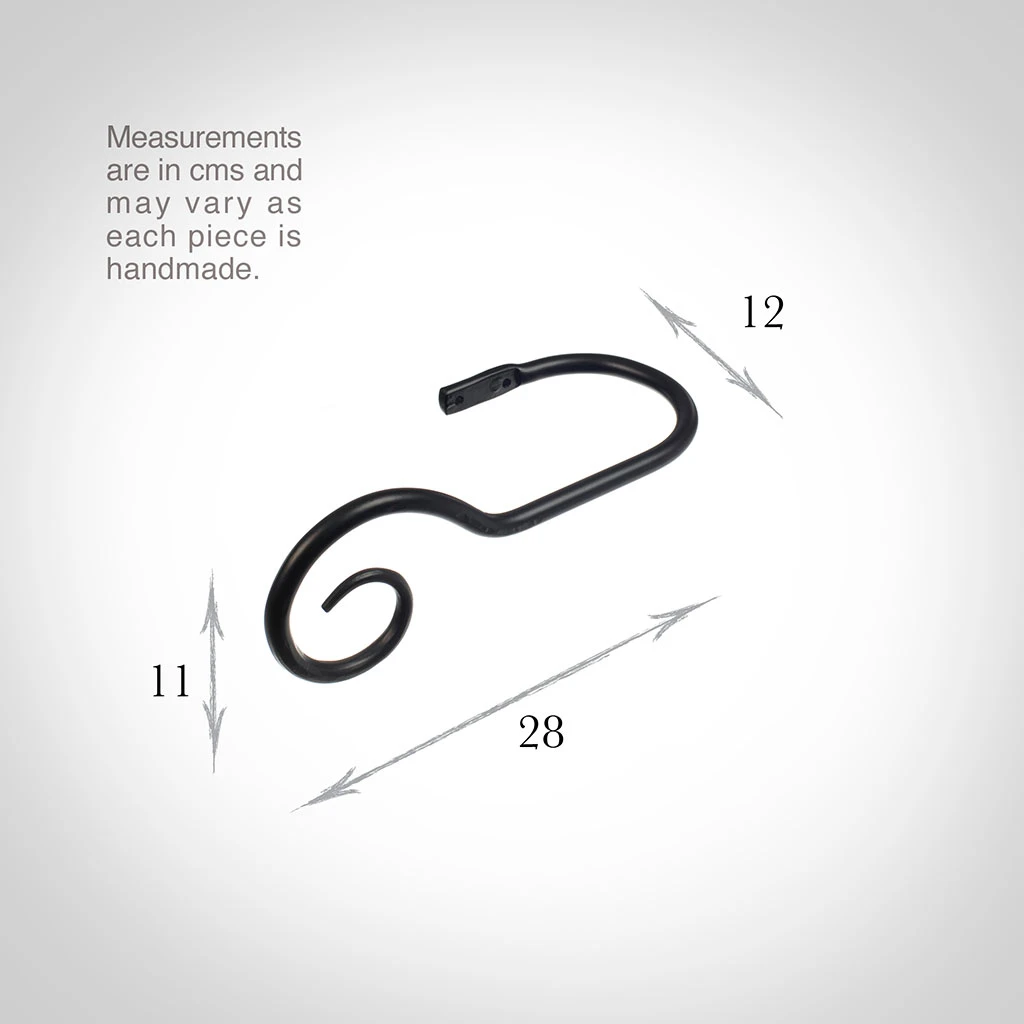 Large Bishop's Crook Holdback (Left Side) In Matt Black 5 Large Bishop's Crook Holdback (Left Side) In Matt Black - Image 3