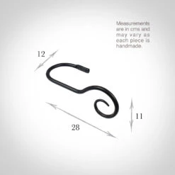 Large Bishop's Crook Holdback (Right Side) In Matt Black 8 Large Bishop's Crook Holdback (Right Side) In Matt Black -Curtains & Poles Sales 637fmb 13