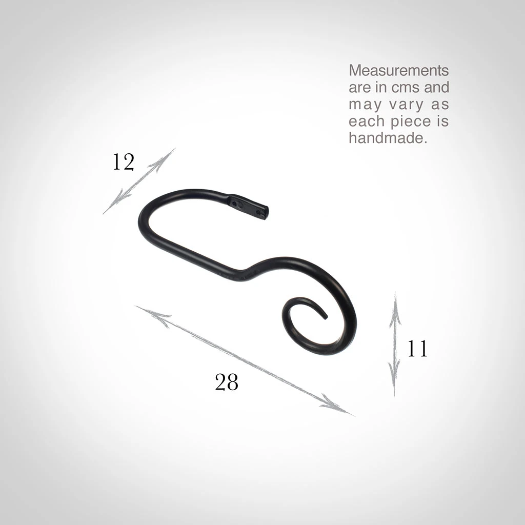 Large Bishop's Crook Holdback (Right Side) In Matt Black 5 Large Bishop's Crook Holdback (Right Side) In Matt Black - Image 3