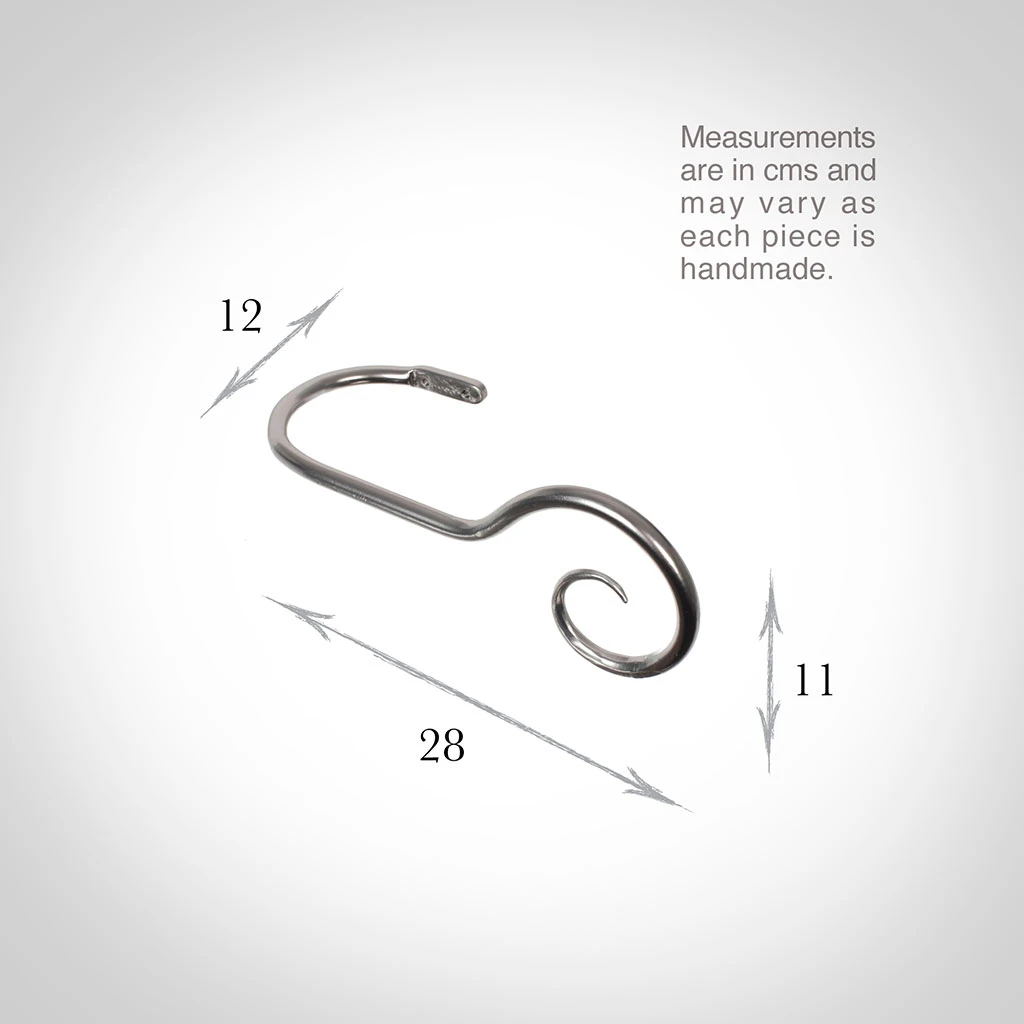 Large Bishop's Crook Holdback (Right Side) In Mercury 5 Large Bishop's Crook Holdback (Right Side) In Mercury - Image 3