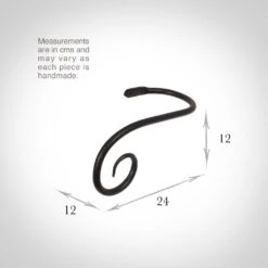 Large Crook Holdback (Left Side) In Matt Black -Curtains & Poles Sales 637glmb 13