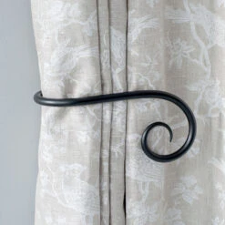 Large Crook Holdback (Right Side) In Matt Black -Curtains & Poles Sales 637gmb 12