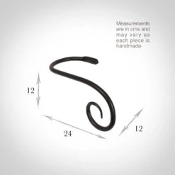 Large Crook Holdback (Right Side) In Matt Black -Curtains & Poles Sales 637gmb 13