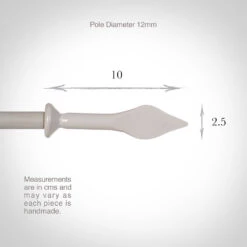 12mm Spear Finial In Clay -Curtains & Poles Sales 643cl 13