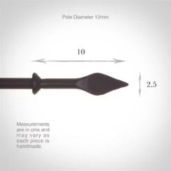 12mm Spear Finial In Matt Black 9 12mm Spear Finial In Matt Black -Curtains & Poles Sales 643mb 3