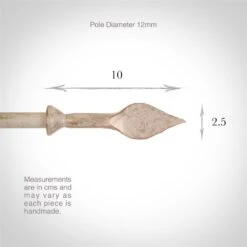 12mm Spear Finial In Old Ivory -Curtains & Poles Sales 643oi 3