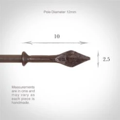 12mm Spear Finial In Polished 9 12mm Spear Finial In Polished -Curtains & Poles Sales 643po 3