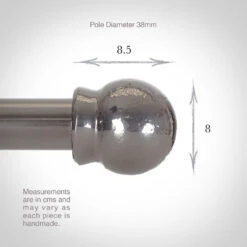 38mm Cannonball Finial In Mercury -Curtains & Poles Sales 646me 3