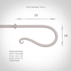 12mm Shepherd's Crook Finial In Clay -Curtains & Poles Sales 680cl 13