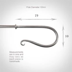 12mm Shepherd's Crook Finial In Mercury -Curtains & Poles Sales 680me 3