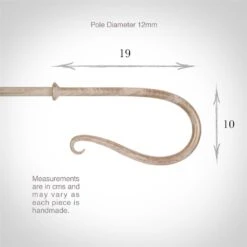 12mm Shepherd's Crook Finial In Old Ivory -Curtains & Poles Sales 680oi 3