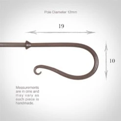 12mm Shepherd's Crook Finial In Polished -Curtains & Poles Sales 680po 3