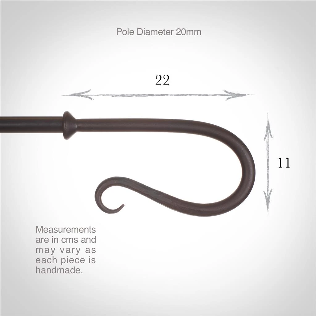 20mm Shepherd's Crook Finial In Beeswax 5 20mm Shepherd's Crook Finial In Beeswax - Image 3