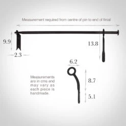 12mm Self-Closing Button Portiere In Matt Black -Curtains & Poles Sales 686amb 13