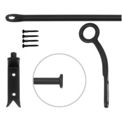 12mm Self-Closing Button Portiere In Matt Black -Curtains & Poles Sales 686amb 20