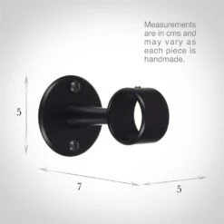 25mm Sleeve Bracket In Matt Black -Curtains & Poles Sales 688mb 13