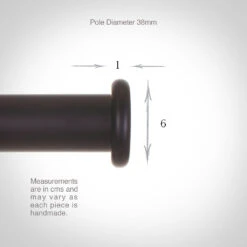 38mm Button Finial In Matt Black -Curtains & Poles Sales 693mb 13