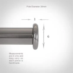 38mm Button Finial In Mercury 9 38mm Button Finial In Mercury -Curtains & Poles Sales 693me 3