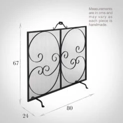 Scrolled Fireguard In Matt Black -Curtains & Poles Sales 702mb 13