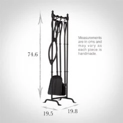 Portland Companion Set In Matt Black (With Stand) 10 Portland Companion Set In Matt Black (With Stand) -Curtains & Poles Sales 7404bmb 3