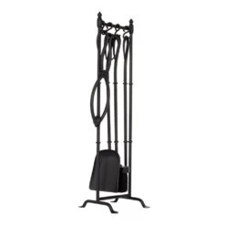Portland Companion Set In Matt Black (With Stand) 12 Portland Companion Set In Matt Black (With Stand) -Curtains & Poles Sales 7404bmb 5