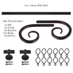 1m 16mm Crook Pole Pack In Matt Black 10 1m 16mm Crook Pole Pack In Matt Black -Curtains & Poles Sales 801mb 20