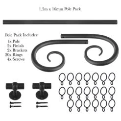 1.5m 16mm Crook Pole Pack In Beeswax 10 1.5m 16mm Crook Pole Pack In Beeswax -Curtains & Poles Sales 802bw 20