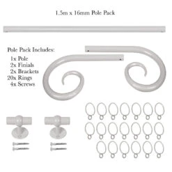 1.5m 16mm Crook Pole Pack In Clay 9 1.5m 16mm Crook Pole Pack In Clay -Curtains & Poles Sales 802cl 20