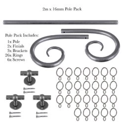 2m 16mm Crook Pack In Polished 10 2m 16mm Crook Pack In Polished -Curtains & Poles Sales 803po 20