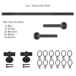 1m 16mm Cannonball Pack In Beeswax 10 1m 16mm Cannonball Pack In Beeswax -Curtains & Poles Sales 813bw 20