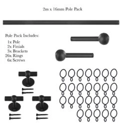 2m 16mm Cannonball Pole Pack In Beeswax 10 2m 16mm Cannonball Pole Pack In Beeswax -Curtains & Poles Sales 815bw 20