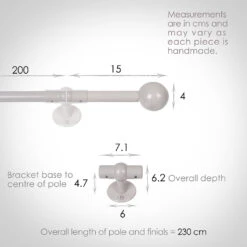 2m 16mm Cannonball Pole Pack In Clay -Curtains & Poles Sales 815cl 13