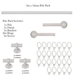 2m 16mm Cannonball Pole Pack In Clay -Curtains & Poles Sales 815cl 20