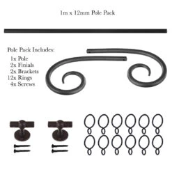 1m 12mm Crook Pack In Beeswax -Curtains & Poles Sales 825bw 20