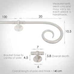 1m 12mm Crook Pack In Clay -Curtains & Poles Sales 825cl 13