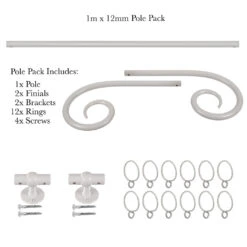 1m 12mm Crook Pack In Clay -Curtains & Poles Sales 825cl 20