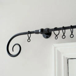 2m 12mm Crook Pack In Matt Black -Curtains & Poles Sales 827mb 12