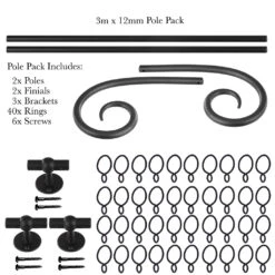 3m 12mm Crook Pack In Beeswax 10 3m 12mm Crook Pack In Beeswax -Curtains & Poles Sales 828bw 20